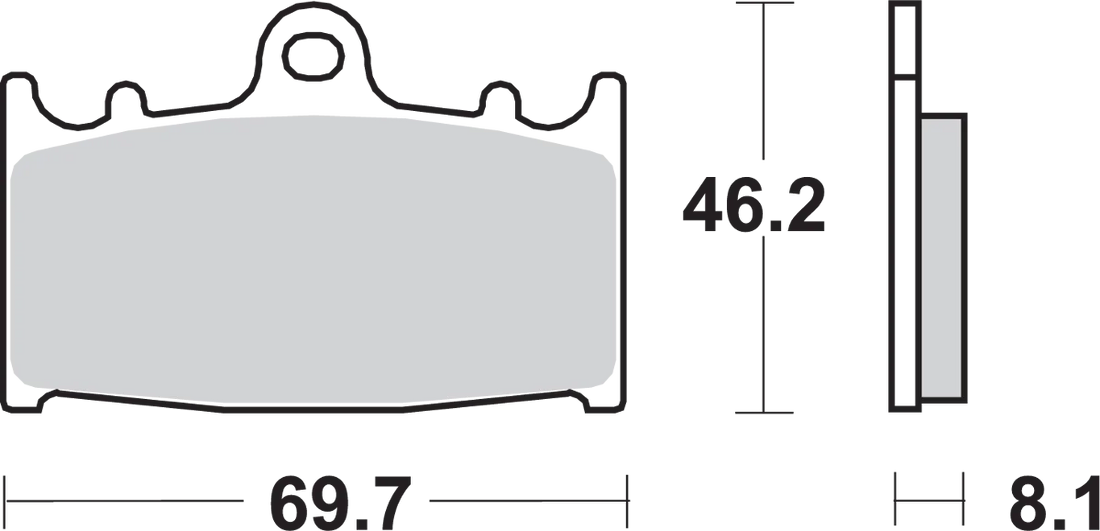 SBS HS Brake Pads - Vulcan - 631HS - Side View