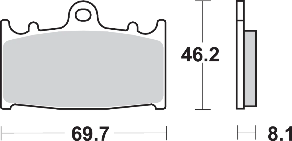 SBS HS Brake Pads - Vulcan - 631HS - Side View