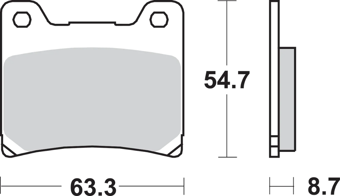 SBS HS Brake Pads - XV 750 Virago - 555HS - Side View