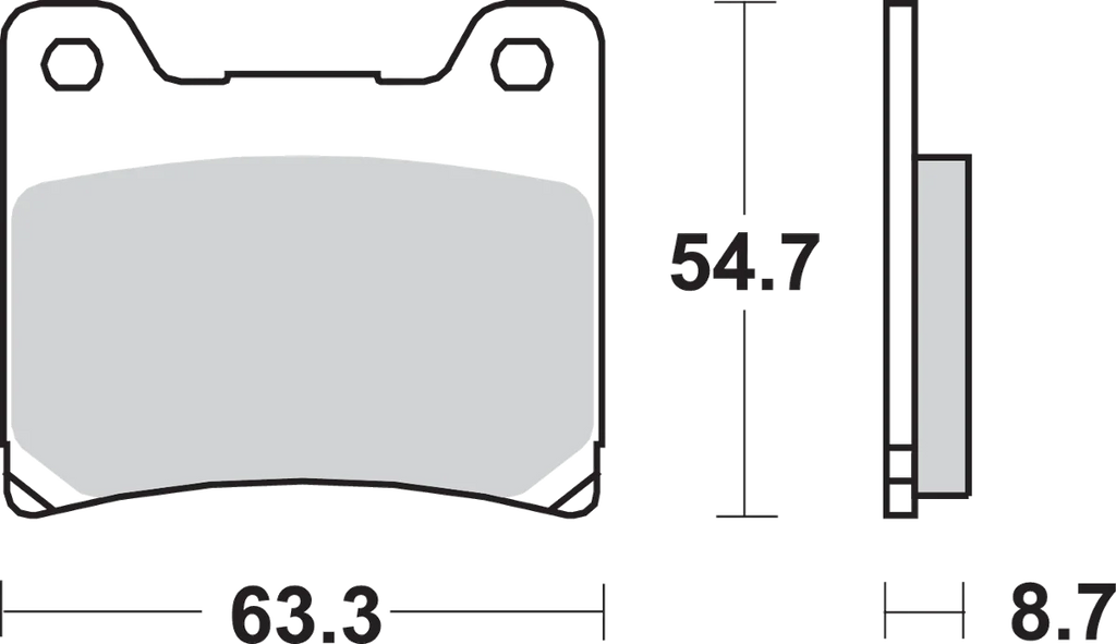 SBS HS Brake Pads - XV 750 Virago - 555HS - Side View