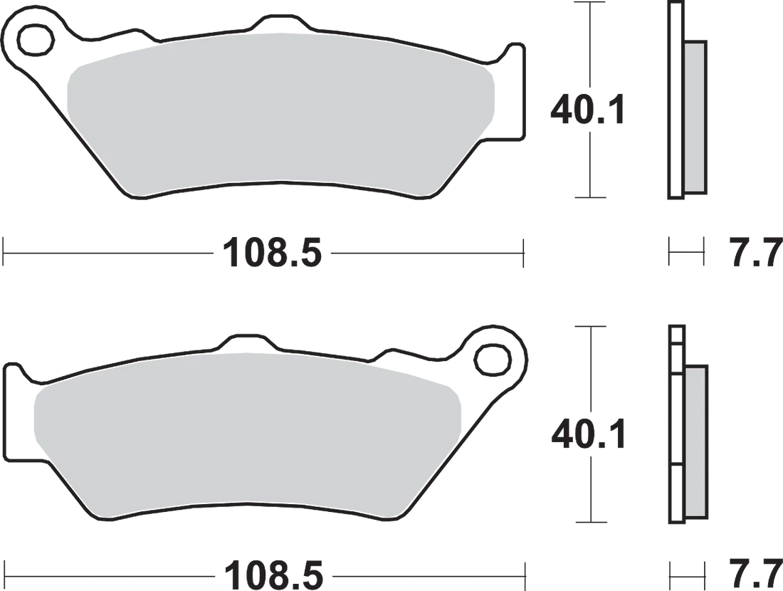 SBS LS Brake Pads - 674LS - Side View
