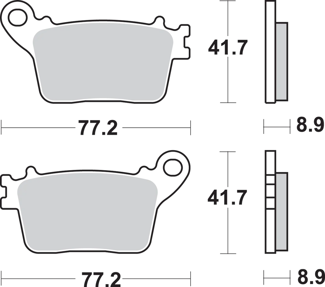 SBS LS Brake Pads - 834LS - Side View