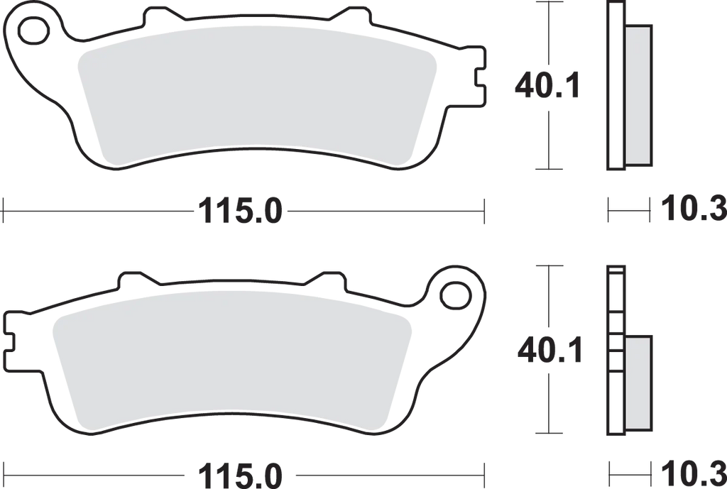 SBS LS Brake Pads - GL 1800 - 880LS - Side View