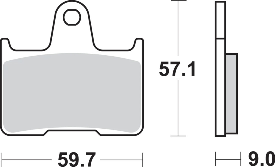 SBS LS Brake Pads - GSX-R - 765LS - Side View