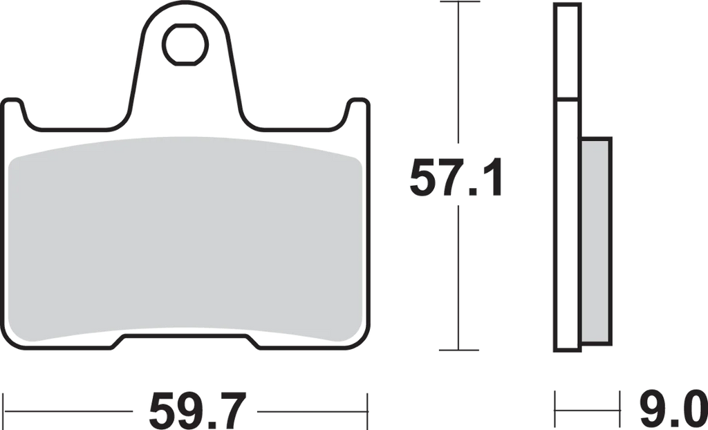 SBS LS Brake Pads - GSX-R - 765LS - Side View