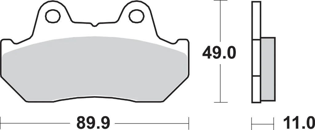 SBS LS Brake Pads - Honda - 542LS - Side View
