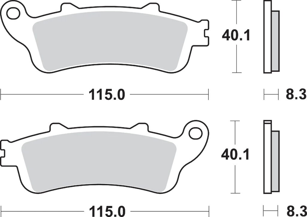 SBS LS Brake Pads - Honda - 736LS - Side View