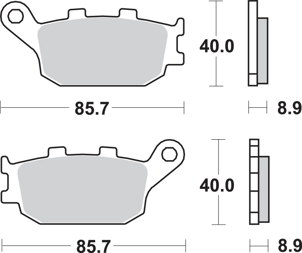 SBS LS Brake Pads - Kawasaki/Suzuki - 657LS - Back View