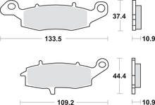 Load image into Gallery viewer, SBS LS Brake Pads - Kawasaki/Suzuki - 886LS - Side View