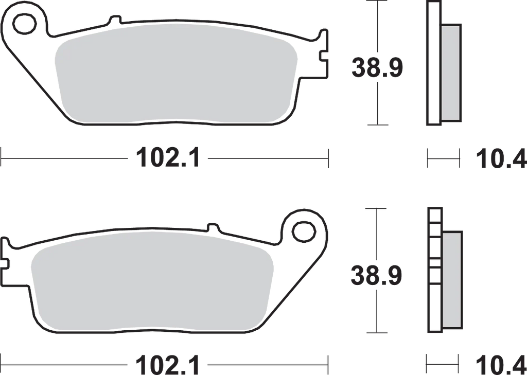 SBS LS Brake Pads - ST1100 - 654LS - Side View