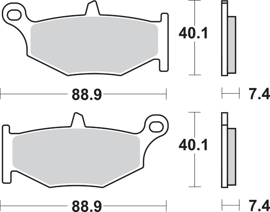 SBS LS Brake Pads - Suzuki - 833LS - Side View