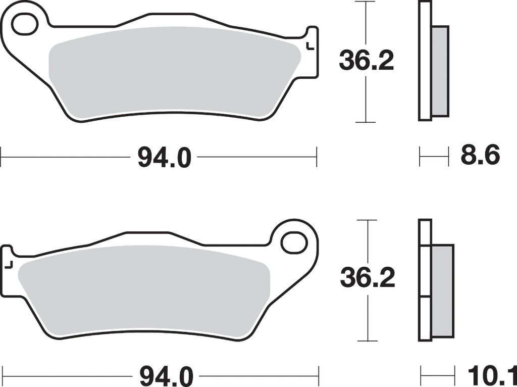 SBS LS Brake Pads - Yamaha - 742LS - Side View