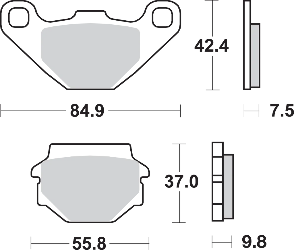 SBS Off-Road Sintered Brake Pads - Side View