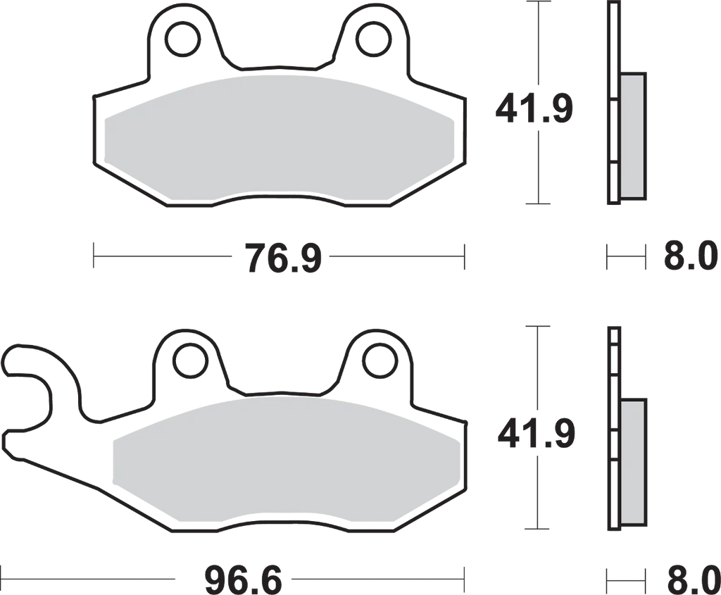 SBS Off-Road Sintered Brake Pads - Side View
