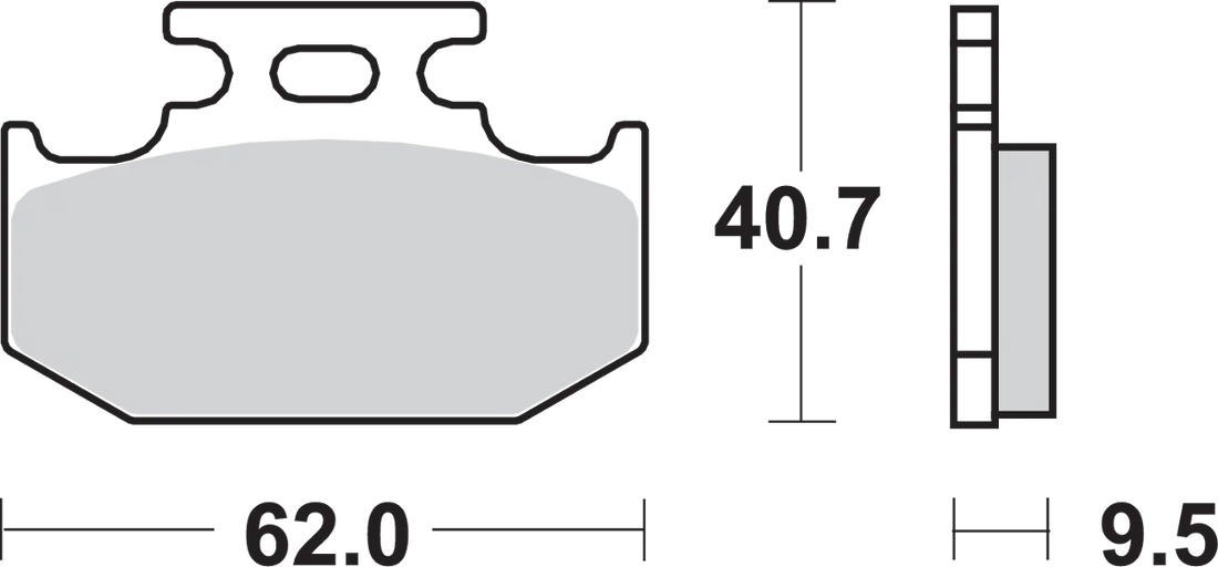 SBS Off-Road Sintered Brake Pads - Side View