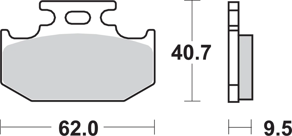 SBS Off-Road Sintered Brake Pads - Side View