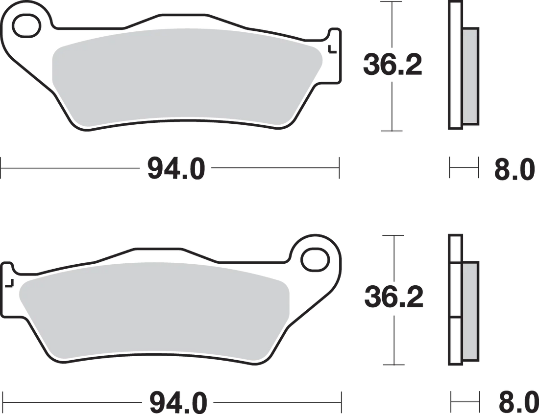 SBS Off-Road Sintered Brake Pads - Side View