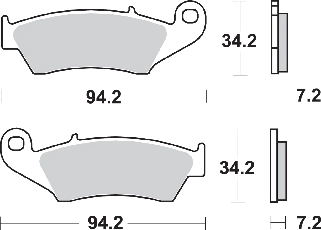 SBS Off-Road Sintered Brake Pads - Back View