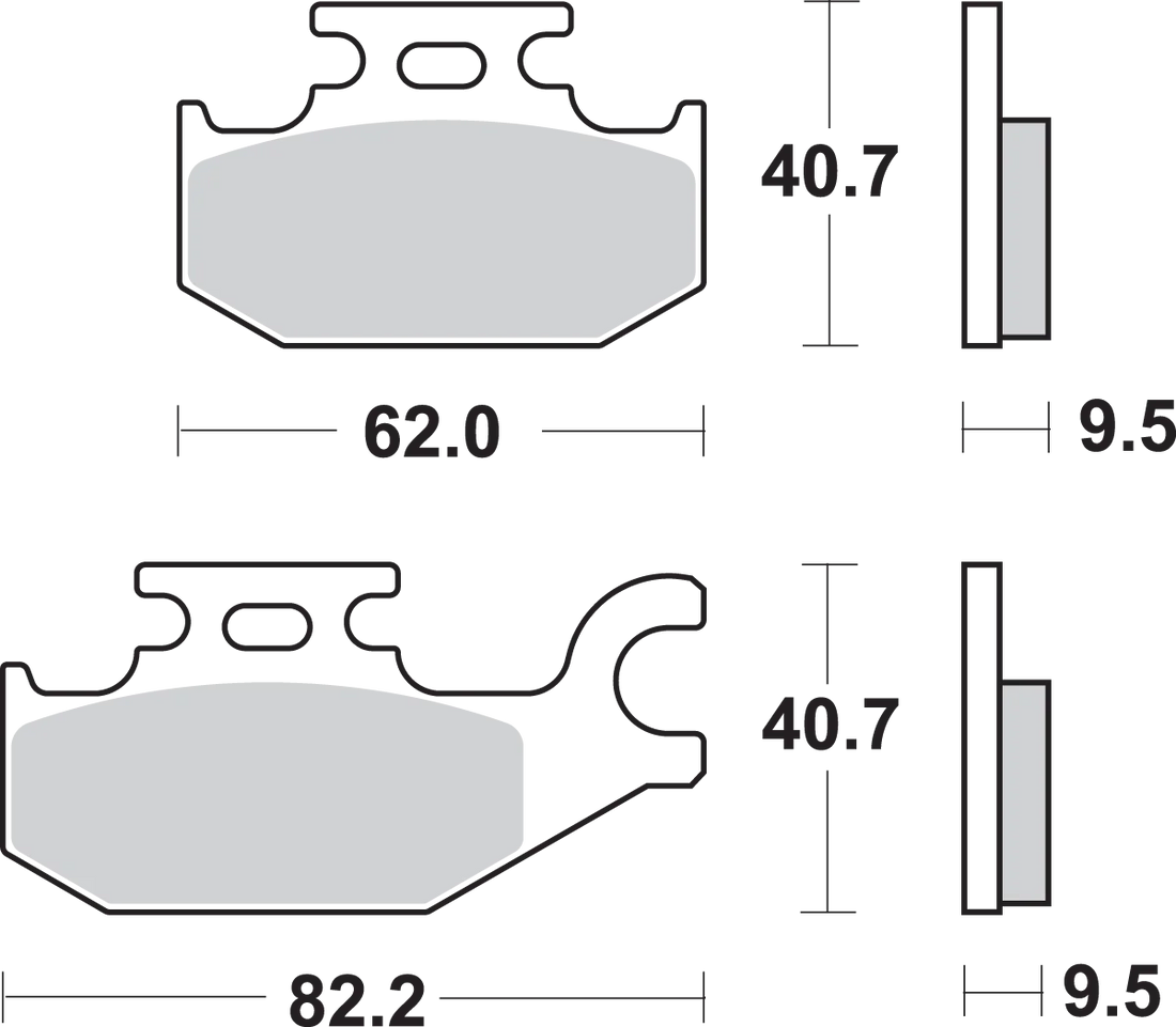 SBS Off-Road Sintered Brake Pads - Side View