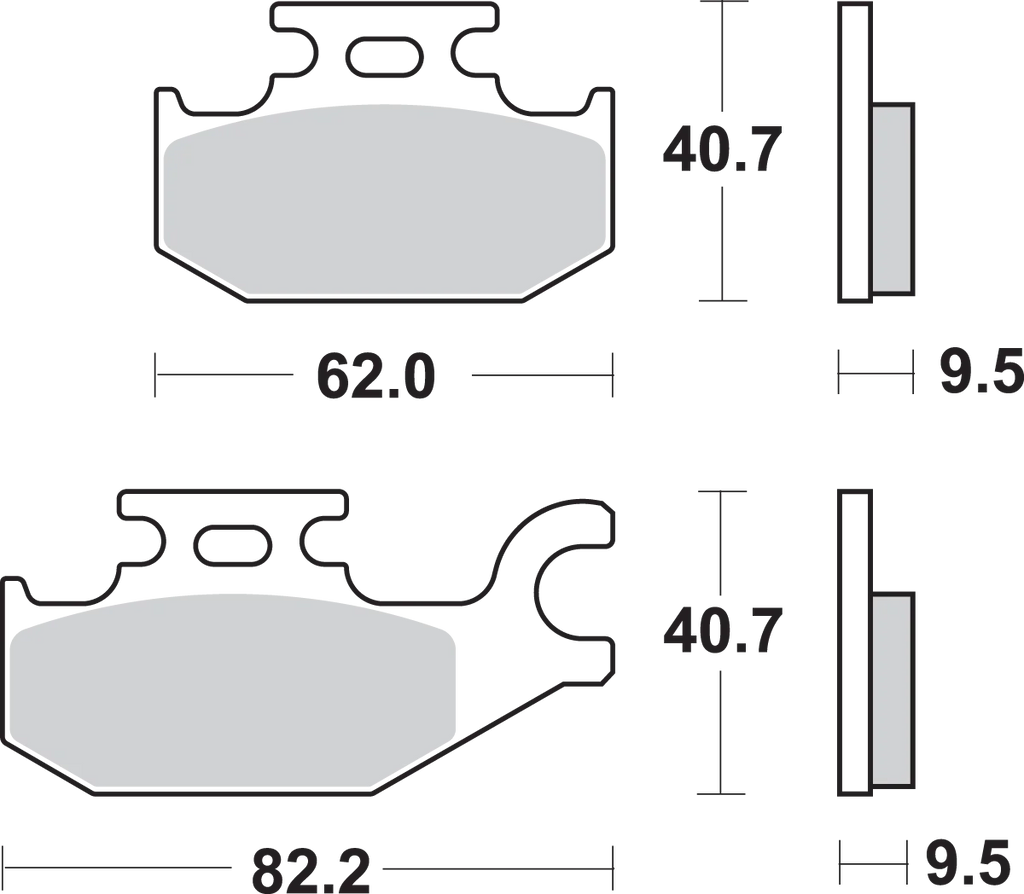 SBS Off-Road Sintered Brake Pads - Side View
