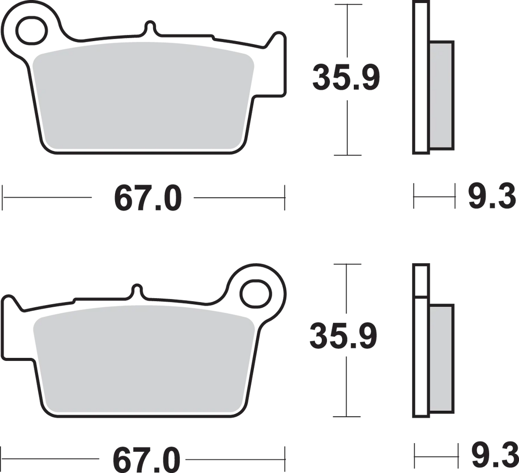 SBS Off-Road Sintered Brake Pads - Side View