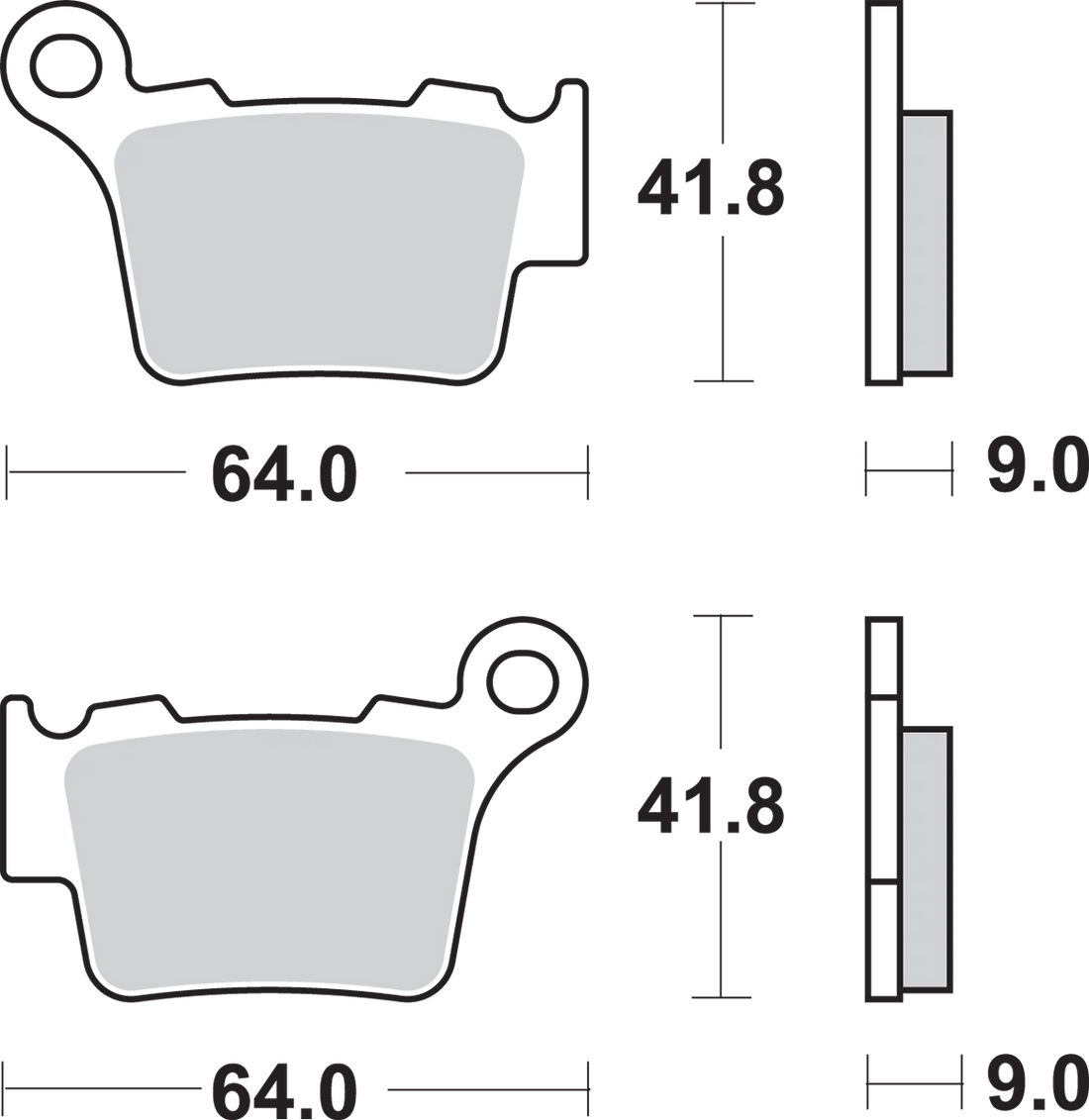 SBS Off-Road Sintered Brake Pads - Back View