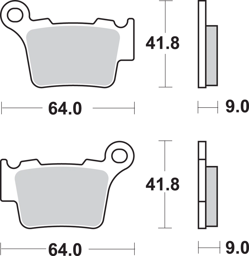 SBS Off-Road Sintered Brake Pads - Back View