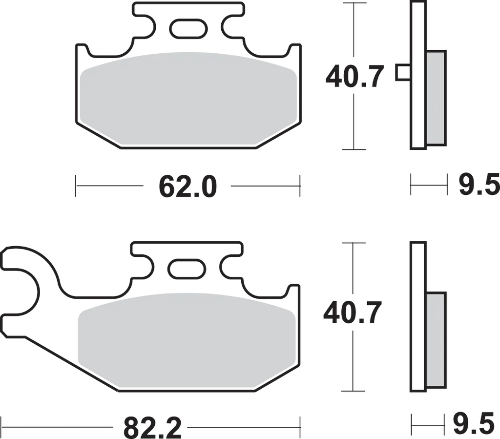 SBS Off-Road Sintered Brake Pads - Side View