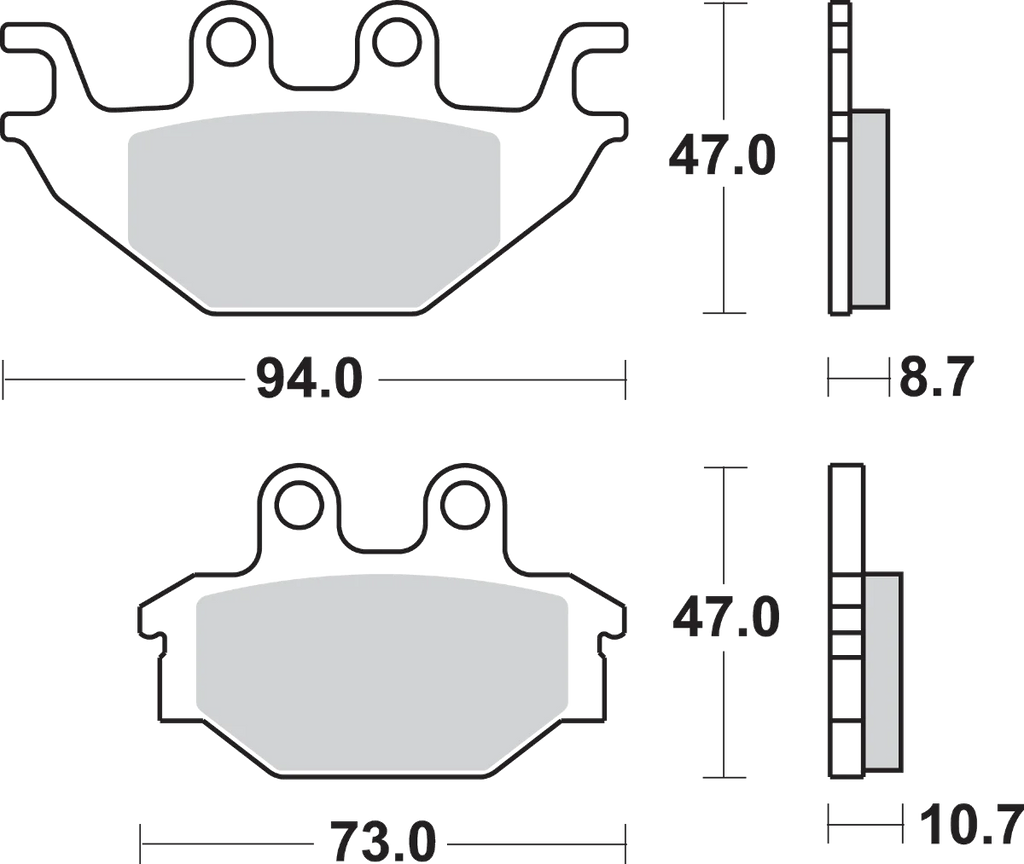 SBS Off-Road Sintered Brake Pads - Side View