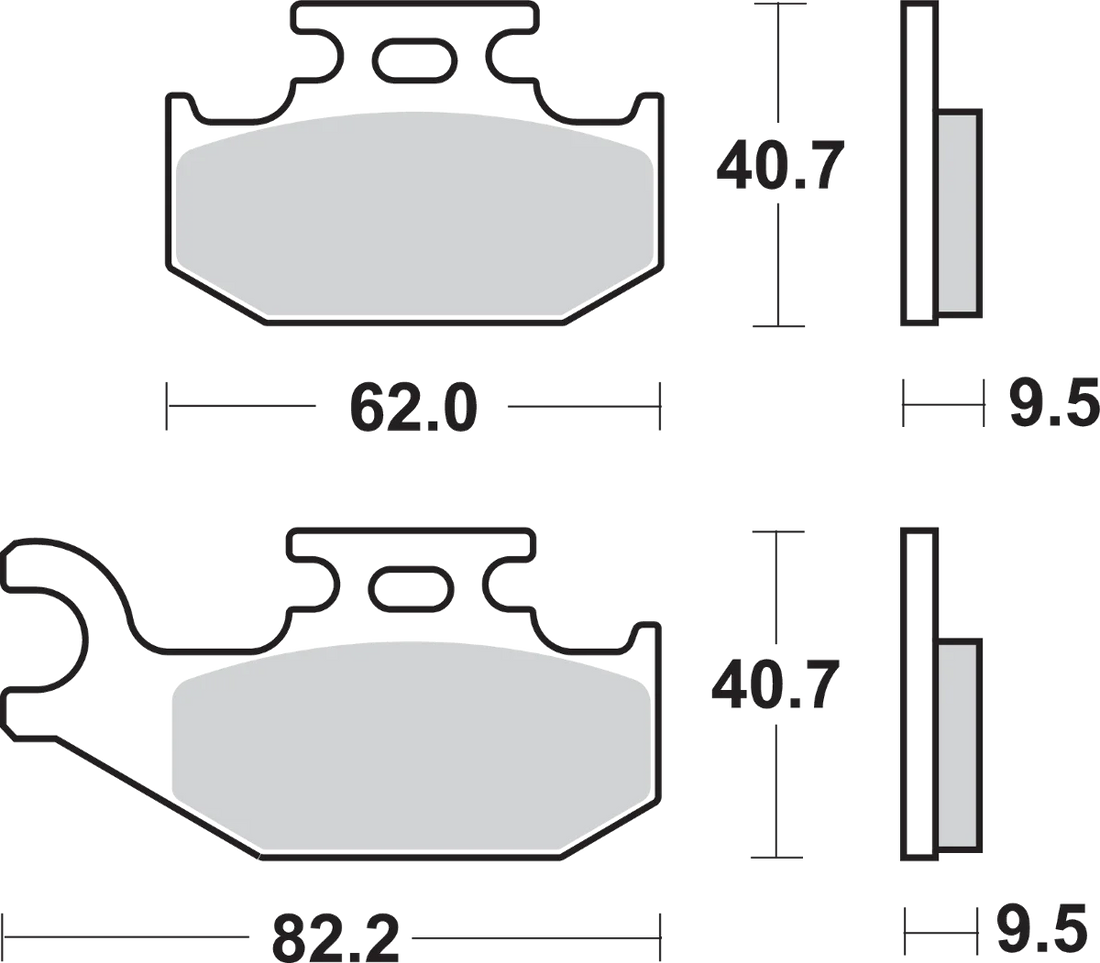 SBS Off-Road Sintered Brake Pads - Can-Am - Side View