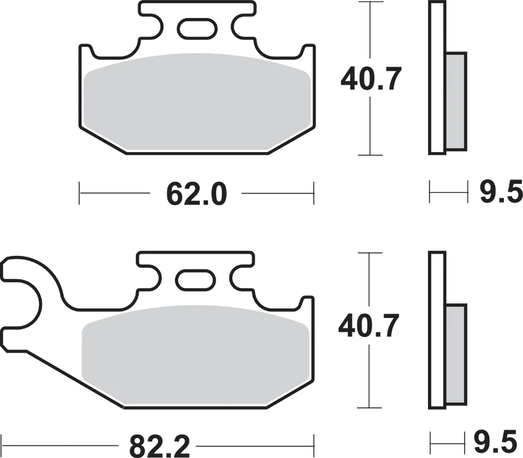 SBS Off-Road Sintered Brake Pads - Can-Am - Side View