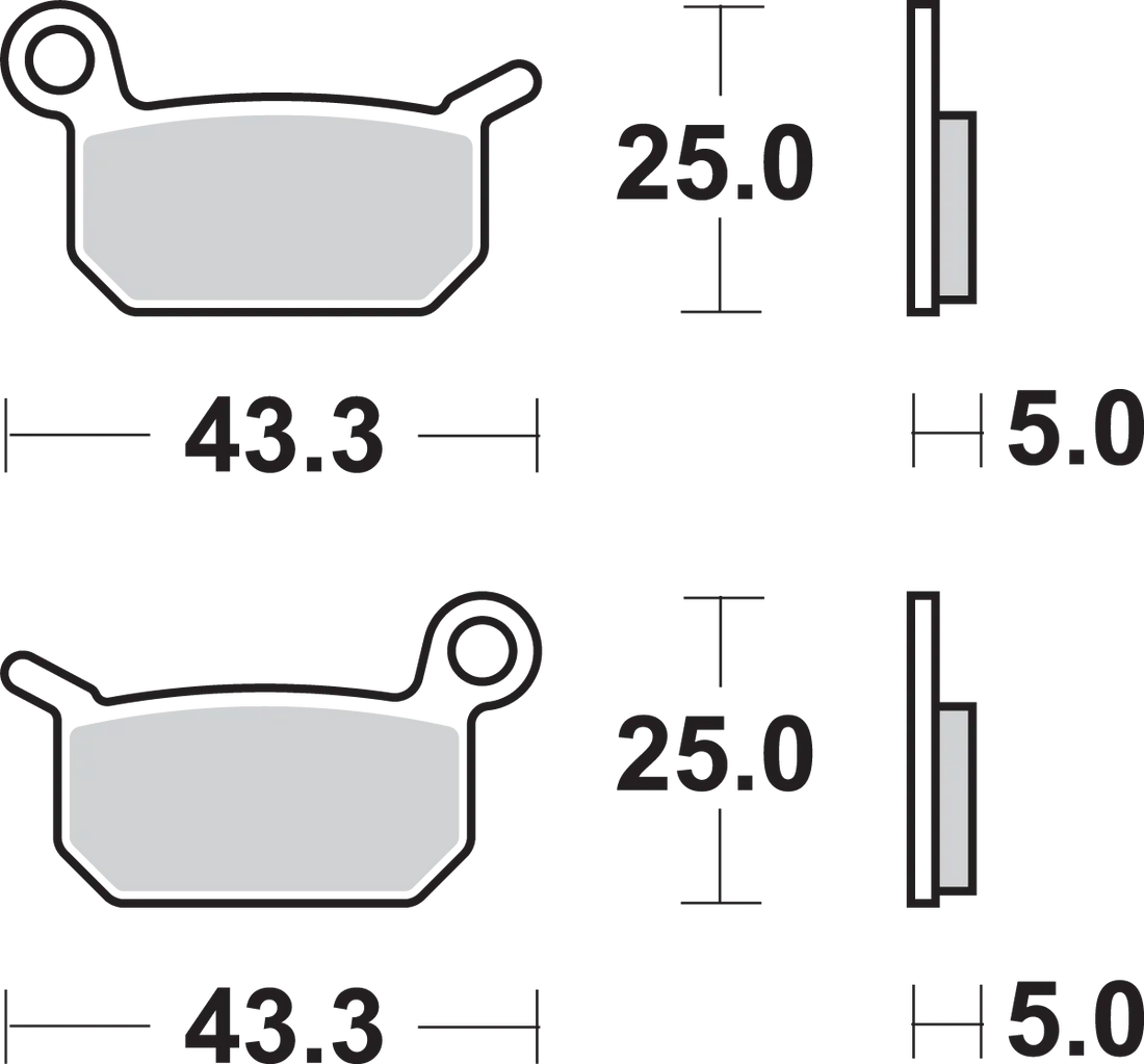 SBS Off-Road Sintered Brake Pads - KTM 50 - Side View