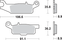 Load image into Gallery viewer, SBS Off-Road Sintered Brake Pads - YFM - Side View
