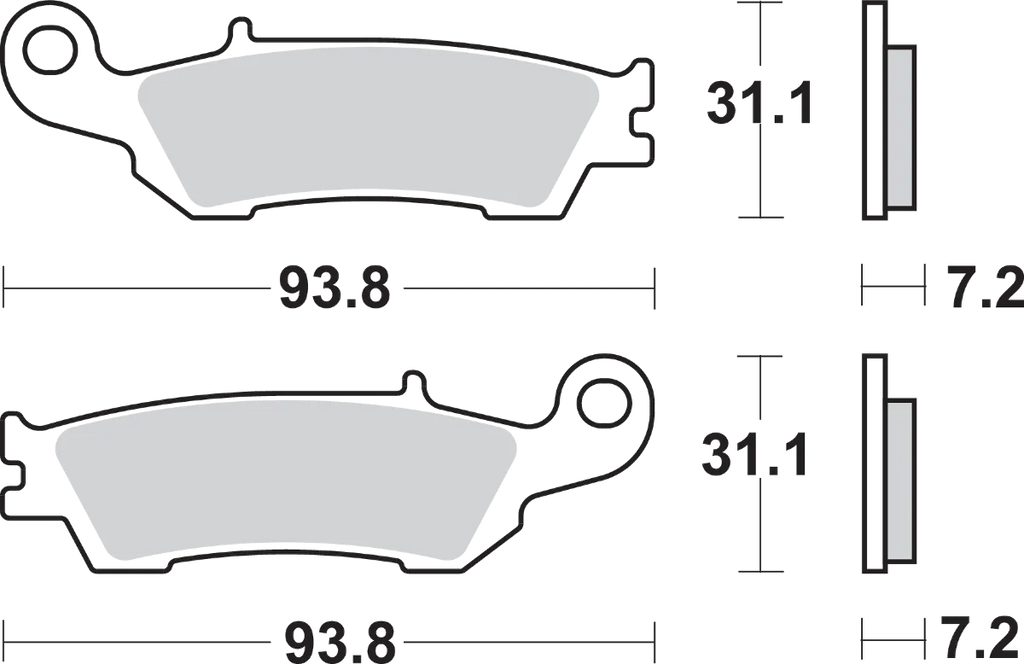 SBS Off-Road Sintered Brake Pads - YZ - Side View