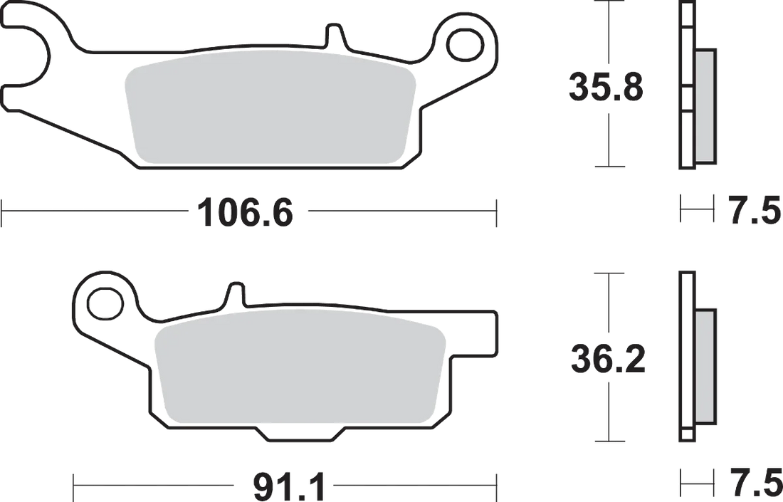 SBS Off-Road Sintered Brake Pads - Yamaha - Side View