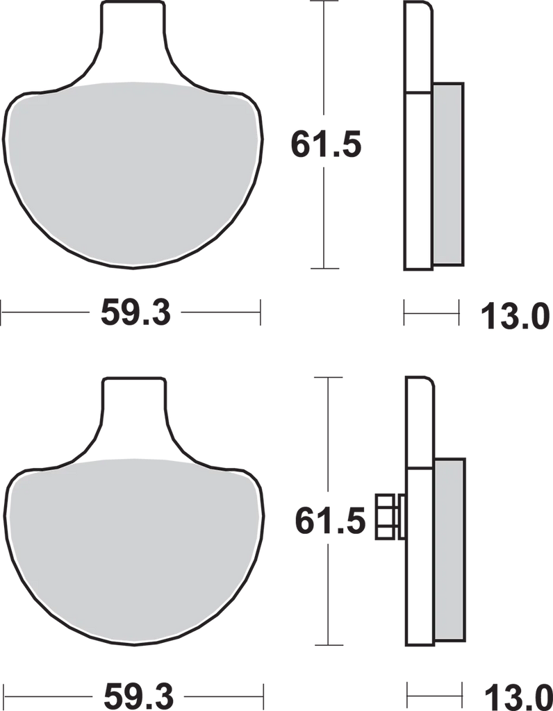 SBS Sintered Brake Pads - Harley-Davidson - Side View