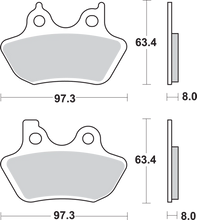 Load image into Gallery viewer, SBS Sintered Brake Pads - Harley-Davidson - Side View