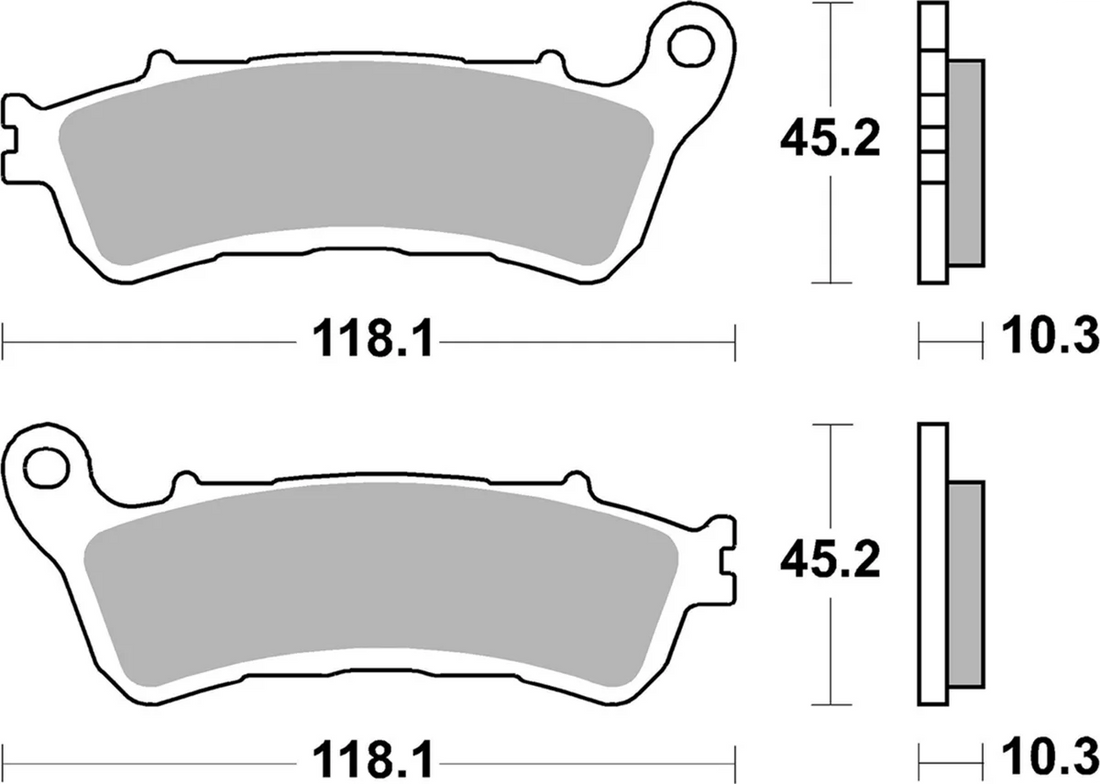 SBS Sintered Brake Pads - Rear - Side View