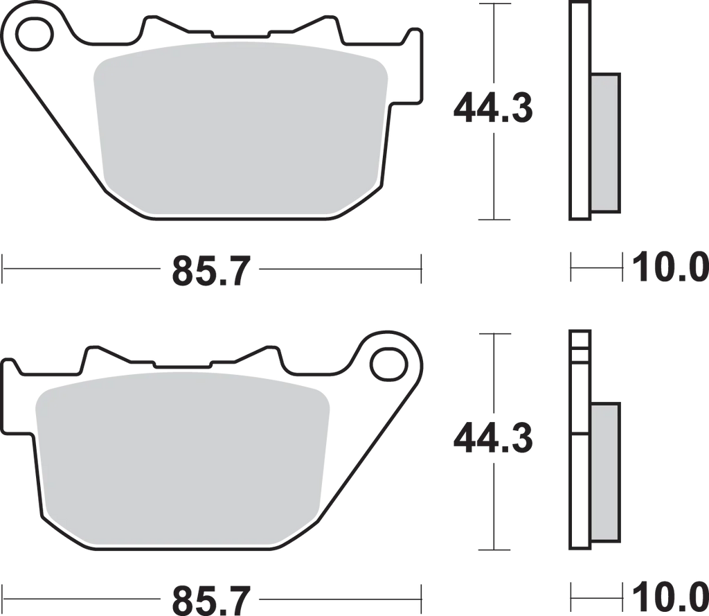 SBS Street Excel Brake Pads - Sportster - Side View