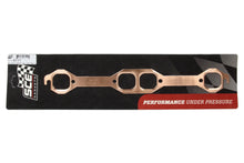 Load image into Gallery viewer, SCE Gaskets 18 Degree Copper Embossed Exhaust Gasket 4111 fits SBC