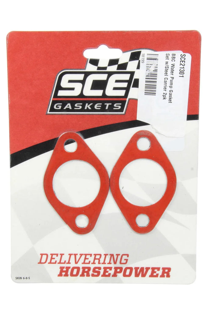 SCE Gaskets BBC Water Pump Gasket Set w/Steel Carrier 2pk 21301