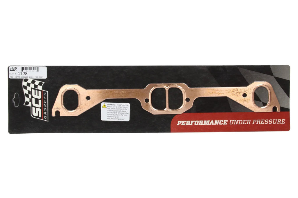 SCE Gaskets D-Port Copper Exhaust Gasket Set 4128 fits Pontiac