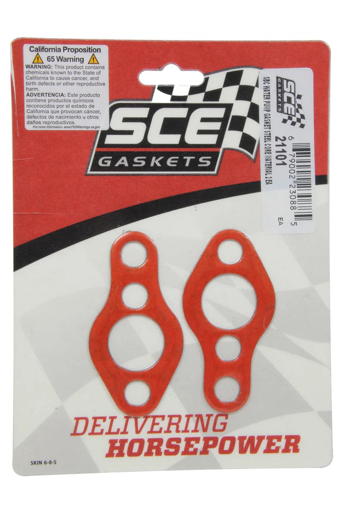 SCE Gaskets Water Pump Gasket Set w/Steel Carrier 2pk 21101 fits SBC