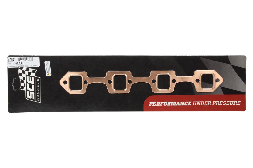 SCE Gaskets Windsor Copper Embossed Exhaust Gasket 4036 fits Ford Windsor