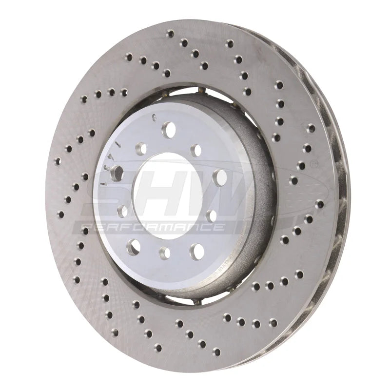 SHW 01-06 BMW M3 3.2L Right Front Drilled Lightweight Brake Rotor (European Model) (34112282802) - Main Product View