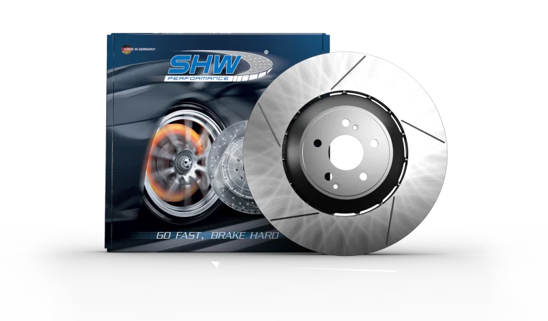 SHW 05-17 Subaru WRX STi 2.5L Front Drilled-Slotted Lightweight Brake Rotor (26300FE070) - Main Product View