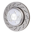 Load image into Gallery viewer, SHW 06-08 BMW Z4 3.2L Left Rear Cross-Drilled Lightweight Brake Rotor (34212282303) - Main Product View