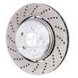 Load image into Gallery viewer, SHW 06-10 BMW M5 5.0L Left Rear Cross-Drilled Lightweight Brake Rotor (34212282807) - Main Product View