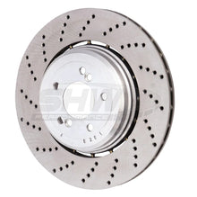 Load image into Gallery viewer, SHW 06-10 BMW M5 5.0L Left Rear Cross-Drilled Lightweight Brake Rotor (34212282807) - Main Product View