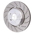 Load image into Gallery viewer, SHW 06-10 BMW M5 5.0L Right Rear Cross-Drilled Lightweight Brake Rotor (34212282808) - Main Product View